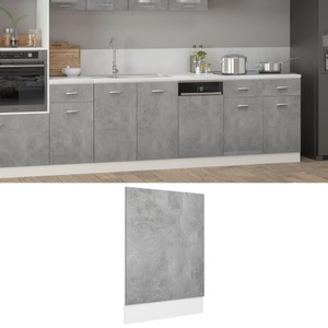 vidaXL, vidaXL Geschirrspülerblende Betongrau 45x3x67 cm Spanplatte