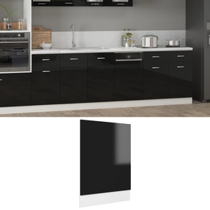 vidaXL, vidaXL Geschirrspülerblende Hochglanz-Schwarz 45x3x67 cm Spanplatte, 