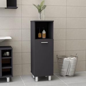 vidaXL, vidaXL Badezimmerschrank Grau 30x30x95 cm Spanplatte, 
