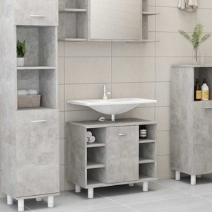 vidaXL, vidaXL Badezimmerschrank Betongrau 60x32x53,5 cm Spanplatte, vidaXL Badezimmerschrank Betongrau 60x32x53,5 cm Holzwerkstoff