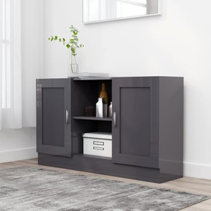 vidaXL, vidaXL Sideboard Hochglanz-Grau 120x30,5x70 cm Spanplatte, 