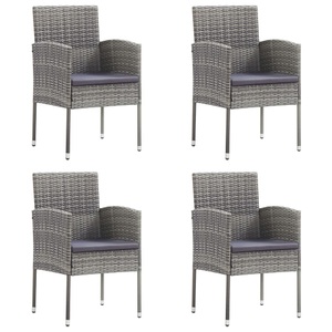vidaXL, vidaXL Gartenstühle 4 Stk. Poly Rattan Anthrazit, 