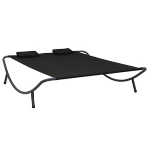 vidaXL, vidaXL Garten-Sonnenliege Stoff Schwarz, vidaXL Sonnenliege Stoff Schwarz