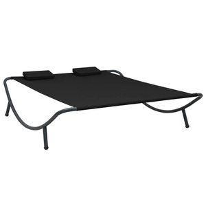 vidaXL, vidaXL Garten-Sonnenliege Stoff Schwarz, vidaXL Sonnenliege Stoff Schwarz