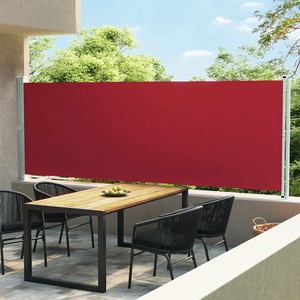 vidaXL, vidaXL Ausziehbare Seitenmarkise 600x160 cm Rot, vidaXL Seitenmarkise Ausziehbar 600x160 cm Rot