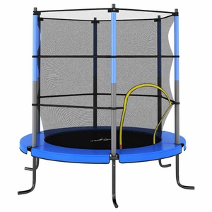 vidaXL, vidaXL Trampolin mit Sicherheitsnetz Rund 140x160 cm Blau, vidaXL Trampolin mit Sicherheitsnetz Rund 140x160 cm Blau