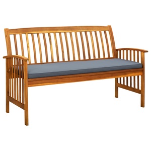 vidaXL, vidaXL Gartenbank mit Kissen 147 cm Massivholz Akazie, vidaXL Gartenbank mit Kissen 147 cm Massivholz Akazie