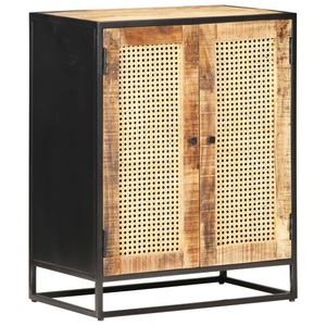 vidaXL, vidaXL Sideboard 60x35x75 cm Raues Mangoholz und Wiener Geflecht, 