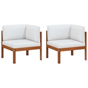 vidaXL, vidaXL Garten-Ecksofas 2 Stk. mit Auflagen Akazie Massivholz
