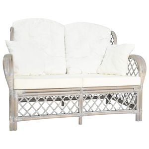vidaXL, vidaXL 2-Sitzer-Sofa Grau Rattan, vidaXL 2-Sitzer-Sofa Grau Rattan