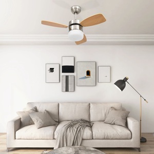 vidaXL, vidaXL Deckenventilator mit Lampe und Fernbedienung 76 cm Hellbraun, vidaXL Deckenventilator mit Licht und Fernbedienung 76 cm Hellbraun