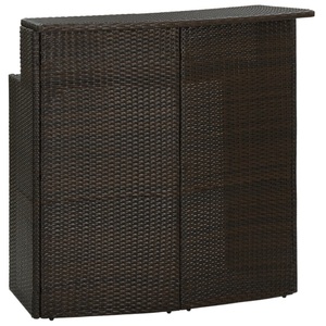 vidaXL, vidaXL Garten-Bartisch Braun 120x55x110 cm Poly Rattan, vidaXL Garten-Bartisch Braun 120x55x110 cm Poly Rattan