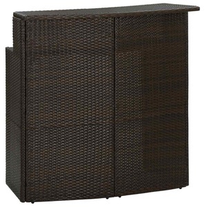 vidaXL, vidaXL Garten-Bartisch Braun 120x55x110 cm Poly Rattan