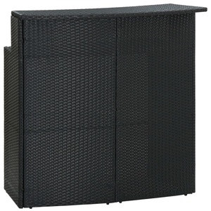 vidaXL, vidaXL Garten-Bartisch Schwarz 120x55x110 cm Poly Rattan, 
