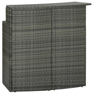 vidaXL, vidaXL Garten-Bartisch Grau 120x55x110 cm Poly Rattan, vidaXL Garten-Bartisch Grau 120x55x110 cm Poly Rattan