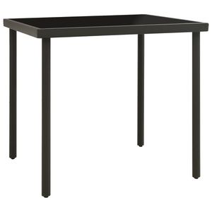 vidaXL, vidaXL Garten-Esstisch Anthrazit 80x80x72 cm Glas und Stahl, vidaXL Garten-Esstisch Anthrazit 80x80x72 cm Glas und Stahl