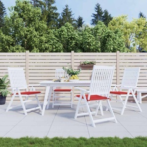vidaXL, vidaXL Gartenstuhl-Sitzkissen 4 Stk. Rot 50x50x4 cm Stoff, vidaXL Gartenstuhl-Kissen 4 Stk. Rot 50x50x3 cm Oxford-Gewebe