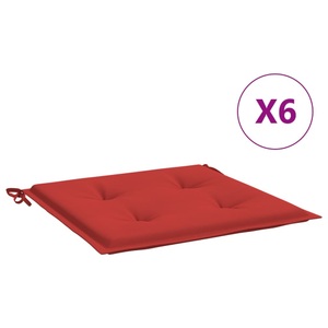 vidaXL, vidaXL Gartenstuhl-Sitzkissen 6 Stk. Rot 50x50x4 cm Stoff, 