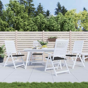 vidaXL, vidaXL Gartenstuhl-Sitzkissen 4 Stk. Schwarz 50x50x4 cm Stoff, vidaXL Gartenstuhl-Kissen 4 Stk. Schwarz 50x50x3 cm Oxford-Gewebe
