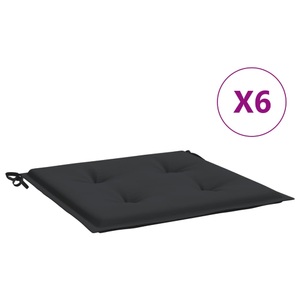 vidaXL, vidaXL Gartenstuhl-Sitzkissen 6 Stk. Schwarz 50x50x4 cm Stoff, 