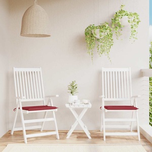 vidaXL, vidaXL Gartenstuhl-Sitzkissen 2 Stk. Weinrot 50x50x4 cm Stoff, vidaXL Gartenstuhl-Kissen 2 Stk. Weinrot 50x50x3 cm Oxford-Gewebe
