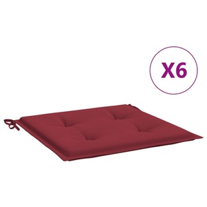 vidaXL, vidaXL Gartenstuhl-Sitzkissen 6 Stk. Weinrot 50x50x4 cm Stoff, 