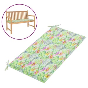 vidaXL, vidaXL Gartenbank-Auflage Blattmuster 100x50x4 cm Stoff