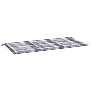 vidaXL Gartenbank-Auflage Graues Karomuster 100x50x4 cm Stoff