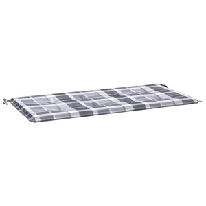 vidaXL, vidaXL Gartenbank-Auflage Graues Karomuster 120x50x4 cm Stoff