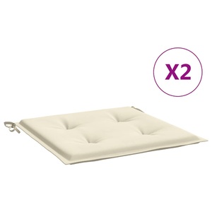 vidaXL, vidaXL Gartenstuhl-Sitzkissen 2 Stk. Creme 40x40x4 cm Stoff, vidaXL Gartenstuhl-Kissen 2 Stk. Creme 40x40x3 cm Oxford-Gewebe