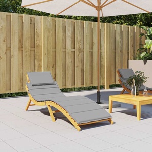 vidaXL, vidaXL Sonnenliegen-Auflage Grau 186x58x4 cm, vidaXL Sonnenliegen-Auflage Grau 186x58x3 cm Oxford-Gewebe