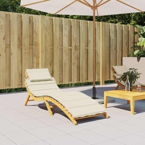 vidaXL, vidaXL Sonnenliegen-Auflage Cremeweiß 186x58x4 cm, vidaXL Sonnenliegen-Auflage Creme 186x58x3 cm Oxford-Gewebe