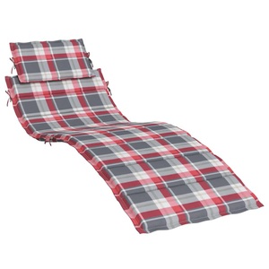 vidaXL, vidaXL Sonnenliegen-Auflage Rot Karomuster 186x58x4 cm, vidaXL Sonnenliegen-Auflage Rot Karomuster 186x58x3 cm Oxford-Gewebe