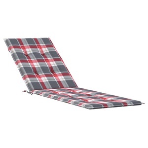 vidaXL, vidaXL Liegestuhl-Auflage Rotes Karomuster (75+105)x50x4 cm, vidaXL Liegestuhl-Auflage Rot Karomuster (75+105)x50x3 cm