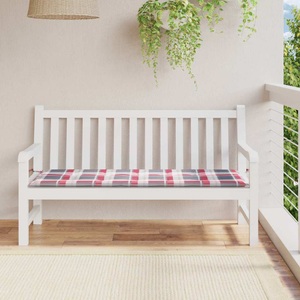 vidaXL, vidaXL Gartenbank-Auflage Rotes Karomuster 150x50x4 cm Stoff