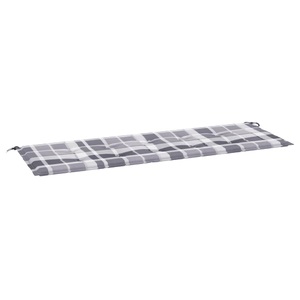 vidaXL Gartenbank-Auflage Graues Karomuster 150x50x4 cm Stoff