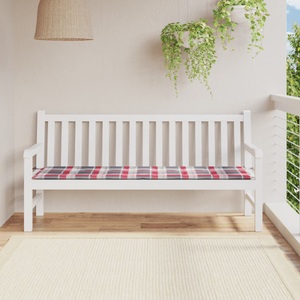 vidaXL, vidaXL Gartenbank-Auflage Rotes Karomuster 180x50x4 cm Stoff, vidaXL Gartenbank-Auflage Rot Karomuster 180x50x3 cm Oxford-Gewebe