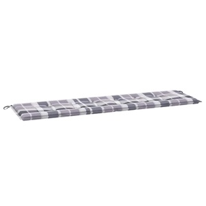 vidaXL Gartenbank-Auflage Graues Karomuster 180x50x4 cm Stoff
