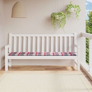 vidaXL, vidaXL Gartenbank-Auflage Rotes Karomuster 200x50x4 cm Stoff