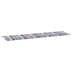 vidaXL, vidaXL Gartenbank-Auflage Graues Karomuster 200x50x4 cm Stoff