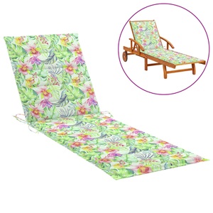 vidaXL, vidaXL Sonnenliegen-Auflage Blattmuster 200x60x4 cm Stoff, 