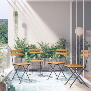 vidaXL, vidaXL Klappbare Bistrostühle 4 Stk. Massivholz Akazie, 
