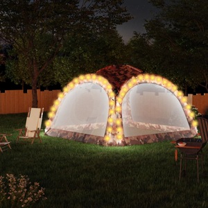 vidaXL, vidaXL Partyzelt mit LED und 4 Seitenwänden 3,6x3,6x2,3 m Camouflage