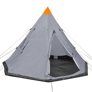 vidaXL, vidaXL 4-Personen-Zelt Grau, vidaXL Zelt für 4 Personen Grau