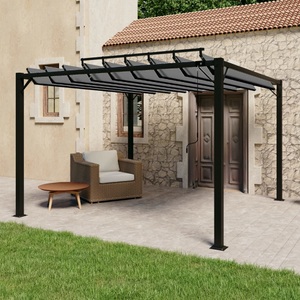 vidaXL, vidaXL Pavillon mit Lamellendach 3x3 m Anthrazit Stoff und Aluminium, vidaXL Pergola mit Lamellendach 3x3 m Anthrazit Stoff und Aluminium