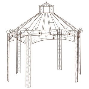 vidaXL, vidaXL Gartenpavillon Antik-Braun 400x258x378 cm Eisen, vidaXL Gartenpavillon Antik-Braun 400x258x378 cm Eisen