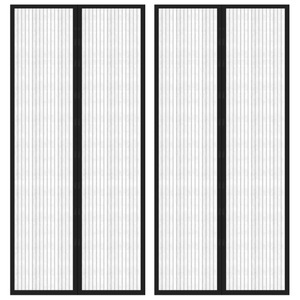 vidaXL, vidaXL Insektenschutz Türvorhänge 2 Stk. mit Magnet Schwarz 210x90 cm, vidaXL Fliegengitter-Türvorhänge 2 Stk. Magnet Schwarz 210x90 cm