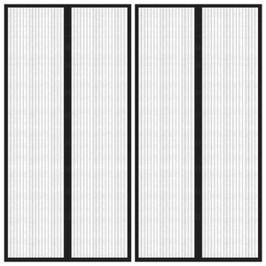 vidaXL, vidaXL Insektenschutz Türvorhänge 2 Stk. mit Magnet Schwarz 220x100 cm, vidaXL Fliegengitter-Türvorhänge 2 Stk. Magnet Schwarz 220x100 cm