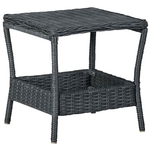 vidaXL, vidaXL Gartentisch Dunkelgrau 45x45x46,5 cm Poly Rattan