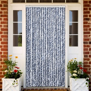 vidaXL, vidaXL Insektenschutz-Vorhang Blau und Weiß 90x200 cm Chenille, vidaXL Insektenschutz-Vorhang Blau und Weiß 90x200 cm Chenille